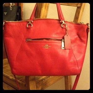 Red Leather Authentic Coach Bag.